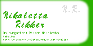 nikoletta rikker business card